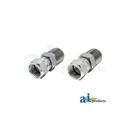 A & I Products Straight Female JIC Swivel X Male NPT Adapter (2 Pack) 3.75" x4" x2" A-43D42